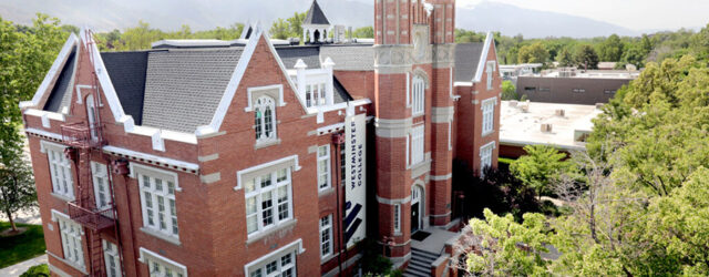 Converse Hall building at Westminster University, picture taken from above.